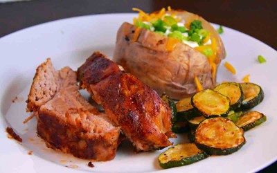 Slow-Cooker-BBQ-Ribs-and-Baked-Potato
